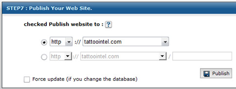 Sitebuilder publish website
