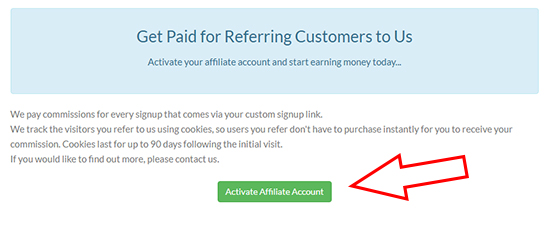 Activate Affiliate Account